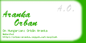 aranka orban business card